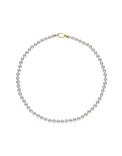 Long Pearl Necklaces|Majorica Gold-Plated Silver Necklace Lyra 7Mm 50Cm