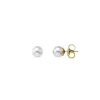 Pearl Stud Earrings|Majorica Gold-Plated Stud Earrings Lyra With White 8Mm Pearl