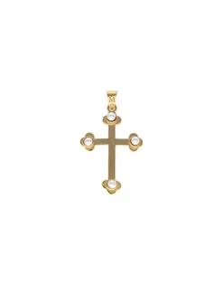 Pendant Chain|Majorica Gold Trinity Cross Pendant With Pearls