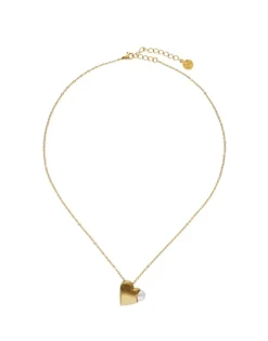 Pendants With Chain|Majorica Heart Pendant Dolce Cuore In Steel And Heart With White Pearl