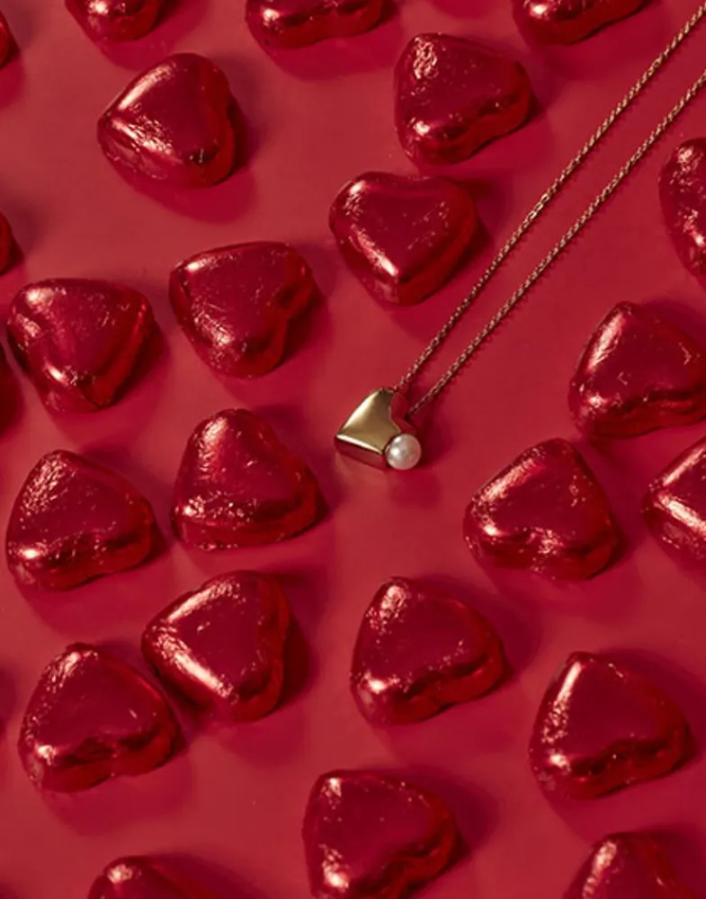 Pendants With Chain|Majorica Heart Pendant Dolce Cuore In Steel And Heart With White Pearl