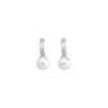 Pearl Hoop Earrings|Majorica Hoop Earrings Chara In Silver With White Pearl