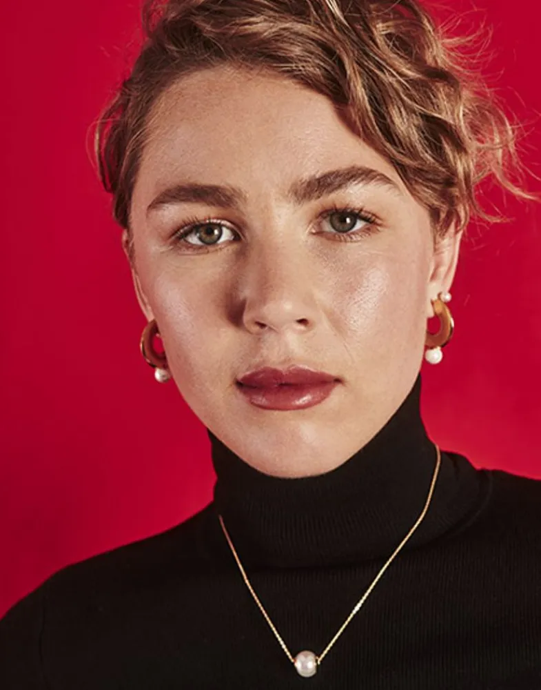Pearl Hoop Earrings|Majorica Juno Medium Hoop Earrings In Gold Steel And Pearl