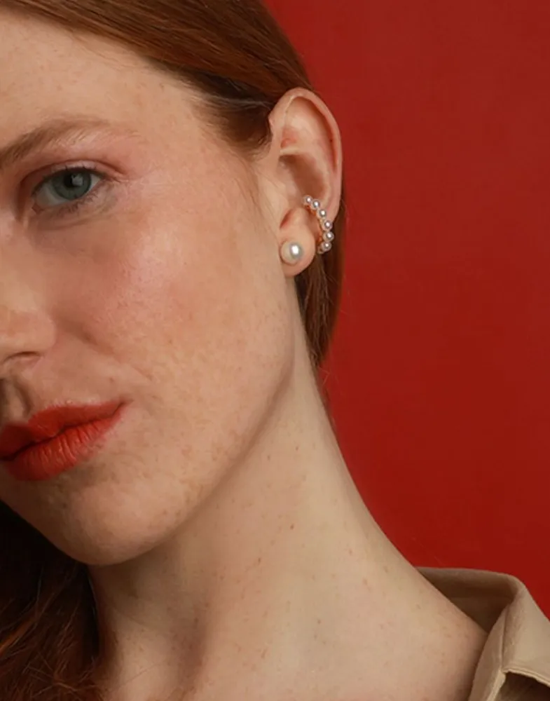 Ear Cuffs|Majorica Kea Gold Earcuff Earring With Round Pearls