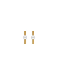 Pearl Drop Earrings|Majorica Lagom Long Earrings In Steel And White Pearl