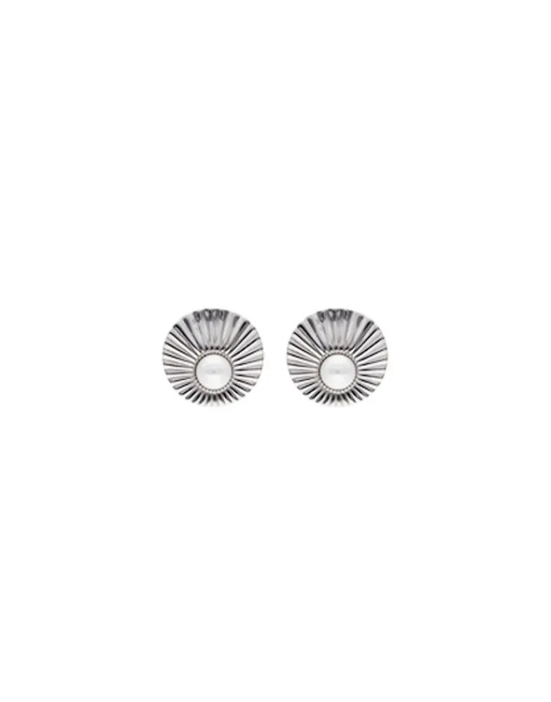 Short Earrings|Majorica Le Palm Pearl Steel Earrings With Omega Clasp