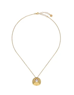 Pendants With Chain|Majorica Le Palm White Pearl Gold-Plated Steel Necklace