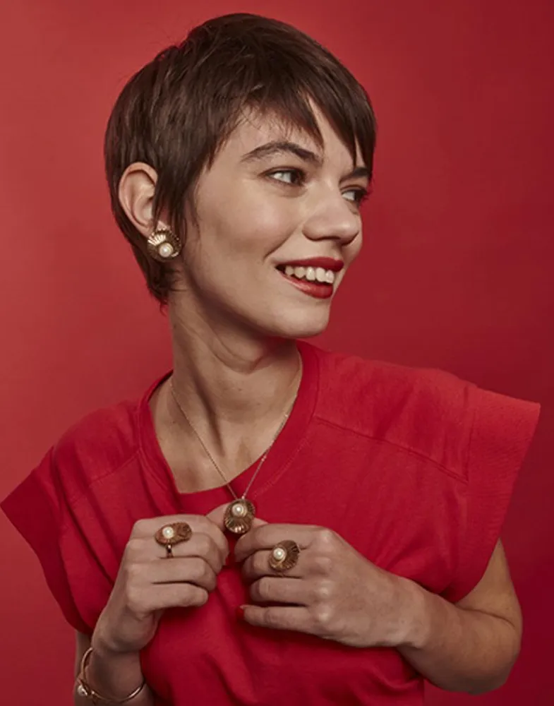Pendants With Chain|Majorica Le Palm White Pearl Gold-Plated Steel Necklace
