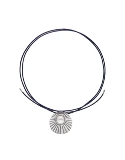 Pendants With Chain|Majorica Le Palm White Pearl Steel Necklace With Blue Silk Cord