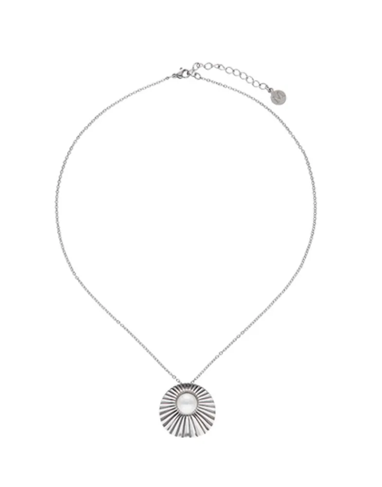 Pendants With Chain|Majorica Le Palm White Pearl Steel Necklace