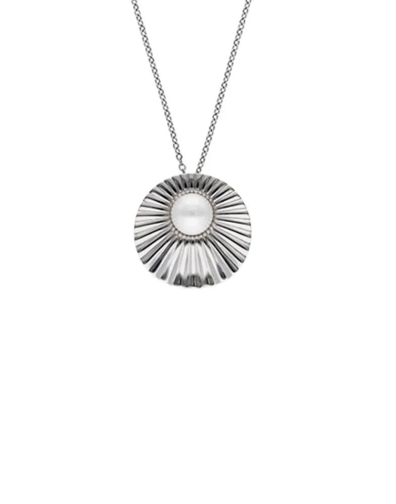 Pendants With Chain|Majorica Le Palm White Pearl Steel Necklace