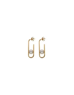 Pearl Drop Earrings|Majorica Long Atenea Earrings With Round Pearl