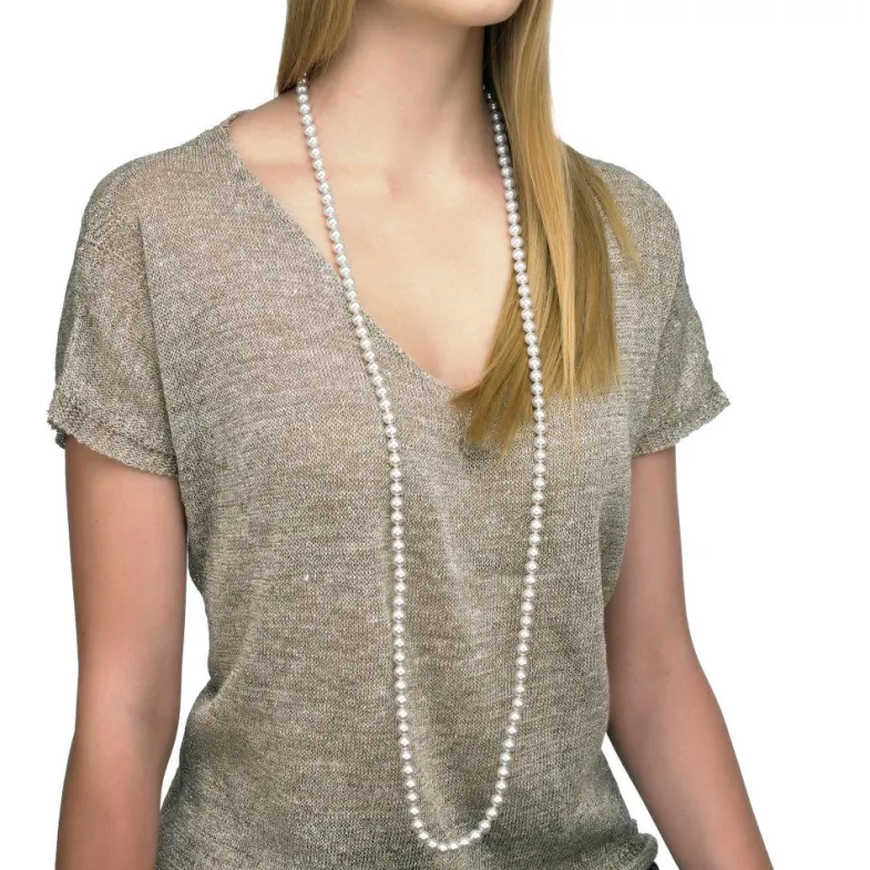 Long Pearl Necklaces|Majorica Long Necklace Jour With 10Mm White Pearls 120Cm