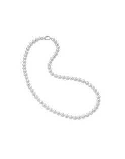 Long Pearl Necklaces|Majorica Long Silver Necklace Lyra 8Mm White Pearl 80Cm