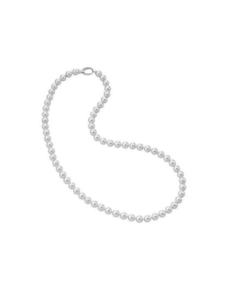 Long Pearl Necklaces|Majorica Long Silver Necklace Lyra 8Mm White Pearl 80Cm