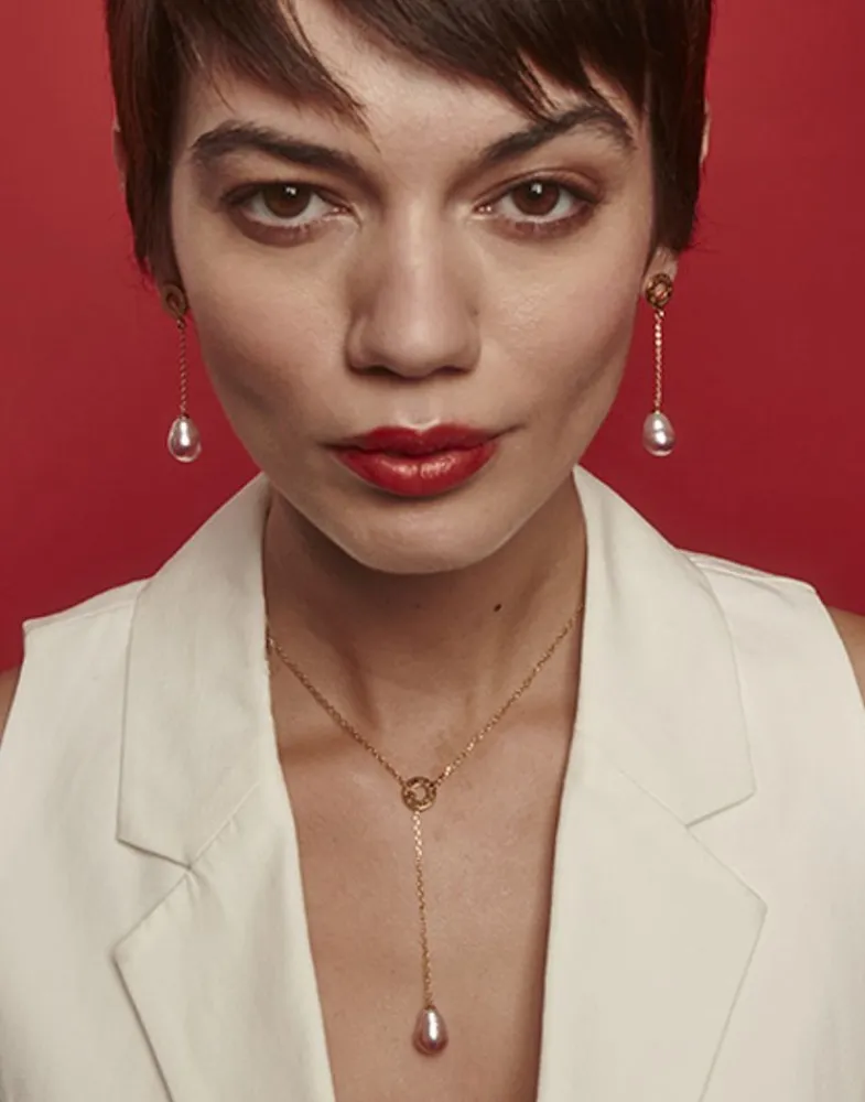 Pendants With Chain|Majorica Luar Chain Necklace With Ruby Red Gradient Baroque Pearl