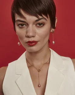Pendants With Chain|Majorica Luar Chain Necklace With Ruby Red Gradient Baroque Pearl