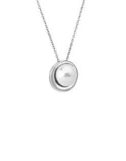 Pendants With Chain|Majorica Margot Silver Necklace With An Embedded Round Pearl