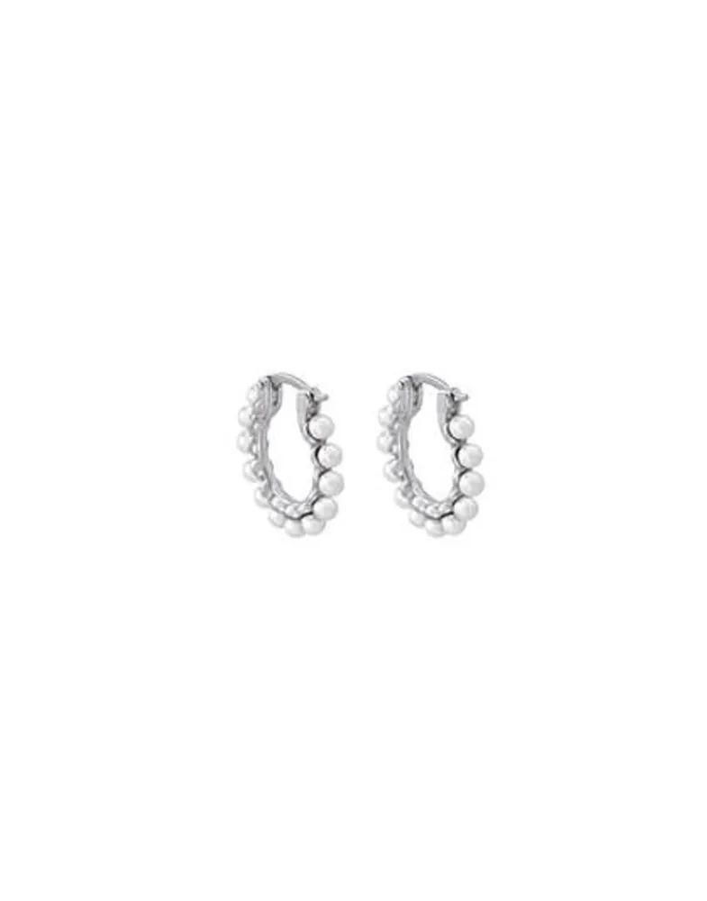 Pearl Hoop Earrings|Majorica Medium Hoop Earrings Ada With Pearls
