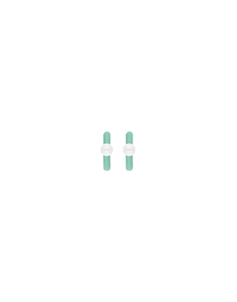 Pearl Hoop Earrings|Majorica Mini 4 Mm Color Pop Pearl Turquoise Hoop Earrings