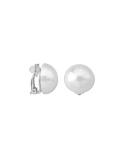 Short Earrings|Majorica 18Mm White Pearl Mabe Clip Earrings