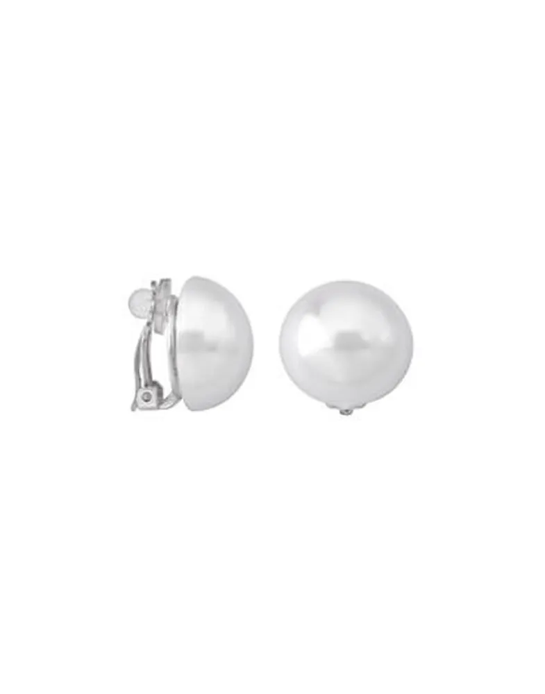 Short Earrings|Majorica 18Mm White Pearl Mabe Clip Earrings