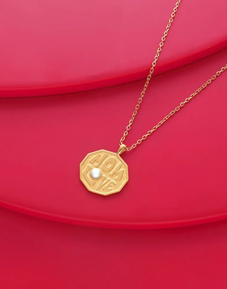 Pendants With Chain|Majorica Mom Love Necklace With Gold Pendant