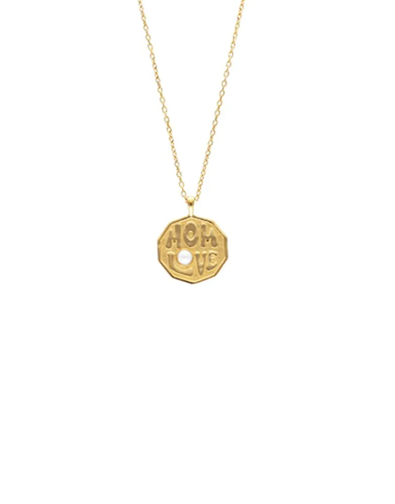 Pendants With Chain|Majorica Mom Love Necklace With Gold Pendant