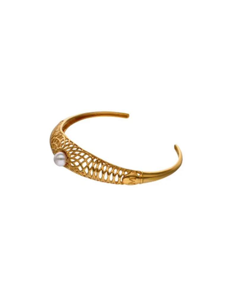 Bangle Bracelets|Majorica Openwork Etna Large Bangle In Gold-Plated Silver