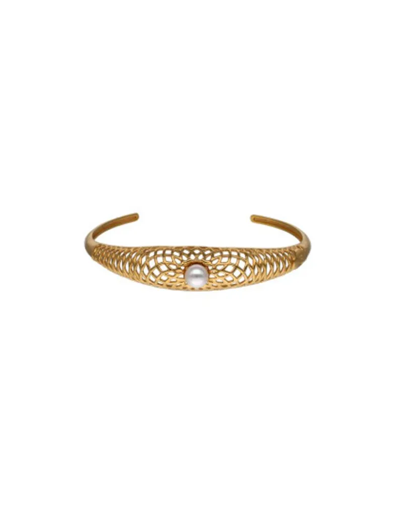 Bangle Bracelets|Majorica Openwork Etna Large Bangle In Gold-Plated Silver