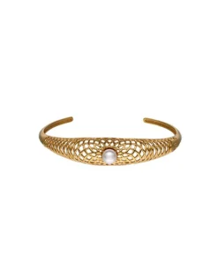 Bangle Bracelets|Majorica Openwork Etna Medium Bangle In Gold-Plated Silver