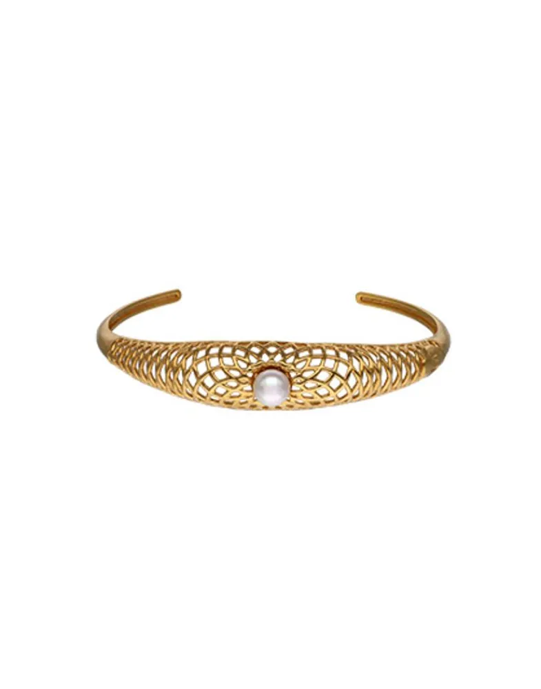 Bangle Bracelets|Majorica Openwork Etna Medium Bangle In Gold-Plated Silver