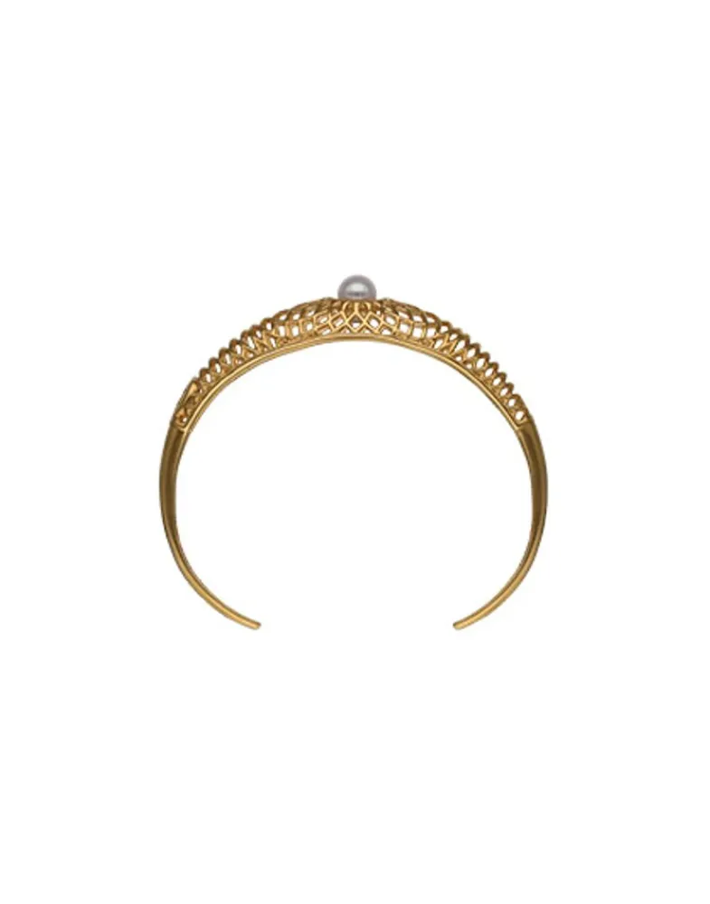 Bangle Bracelets|Majorica Openwork Etna Medium Bangle In Gold-Plated Silver