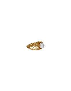 Medium-Sized Rings|Majorica Openwork Etna Medium Ring In Gold-Plated Silver