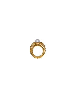 Medium-Sized Rings|Majorica Openwork Etna Medium Ring In Gold-Plated Silver