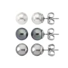 Pearl Stud Earrings|Majorica Pearl Earrings Set Lyra 8 Mm White, Gray, Nuage