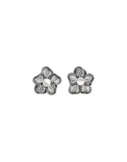 Pearl Drop Earrings|Majorica Pearl Filigree Flower Earrings Peregrina