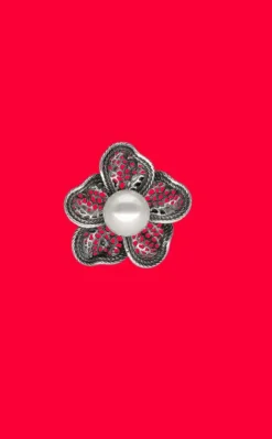 Large Pearl Rings|Majorica Pearl Ring Peregrina With Filigree Flower