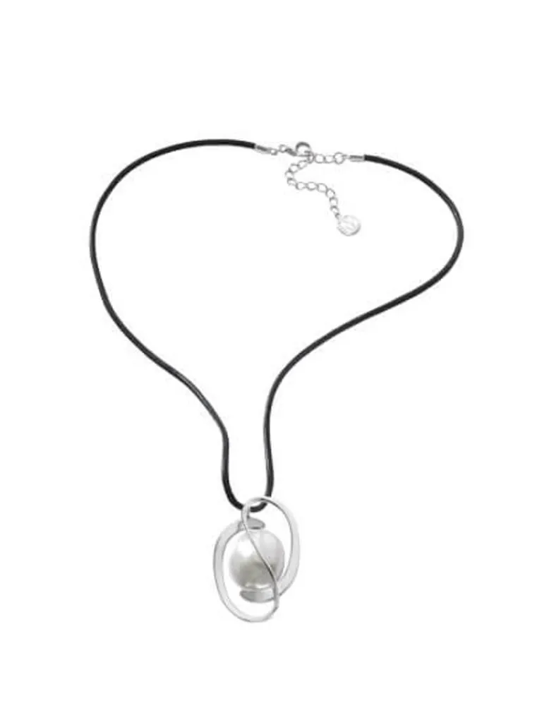 Leather Necklaces|Majorica Pendant Corcega