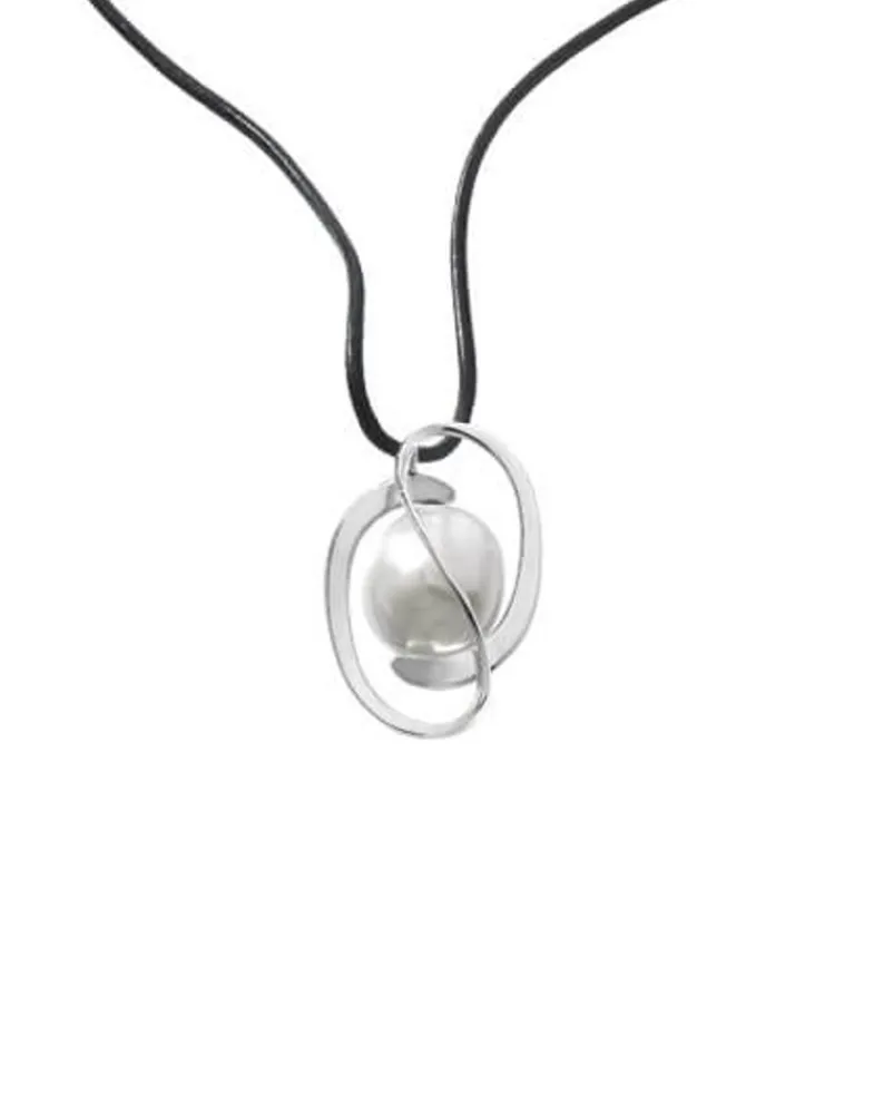 Leather Necklaces|Majorica Pendant Corcega