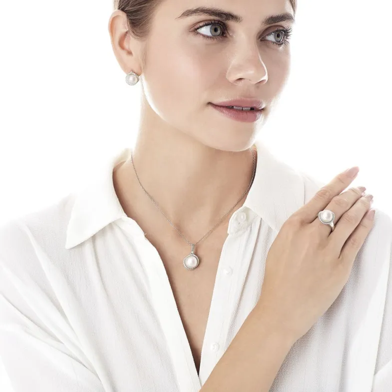 Wedding Necklaces|Majorica Pendant Exquisite Pave