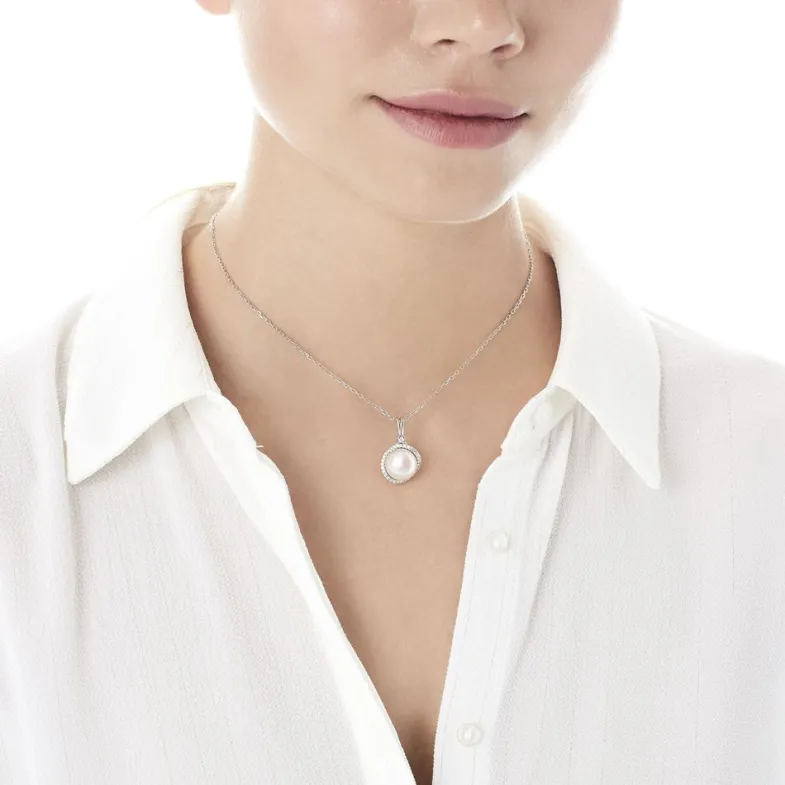 Wedding Necklaces|Majorica Pendant Exquisite Pave