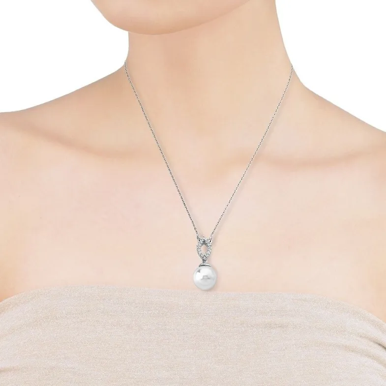 Wedding Necklaces|Majorica Pendant Luna