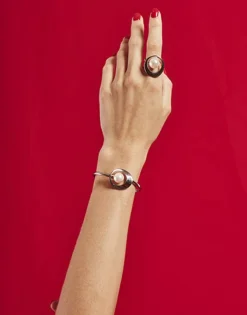 Bangle Bracelets|Majorica Petra Bangle In Steel And White Pearl