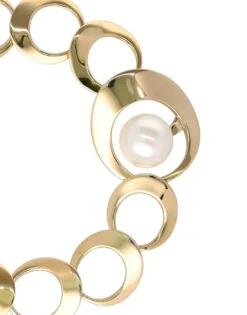 Chain Bracelets|Majorica Petra Chain Bracelet Golden With White Pearl