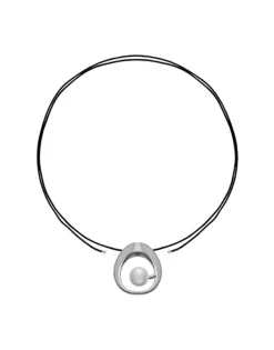 Pendants With Chain|Majorica Petra Cord Necklace In Steel And Black Silk