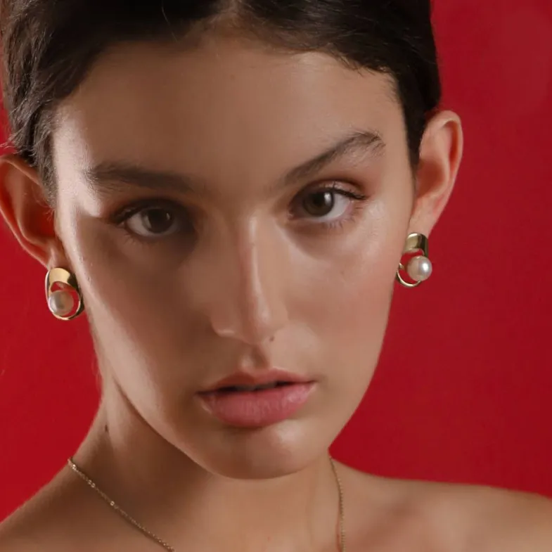 Short Earrings|Majorica Petra Earrings In Gold Steel