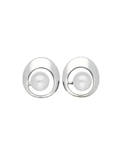 Short Earrings|Majorica Petra Earrings In Steel With A White Pearl