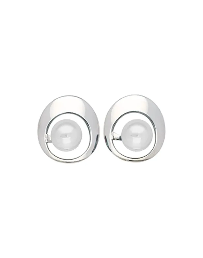 Short Earrings|Majorica Petra Earrings In Steel With A White Pearl