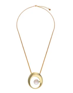 Pendants With Chain|Majorica Petra Gold Steel Necklace With Xl Pendant